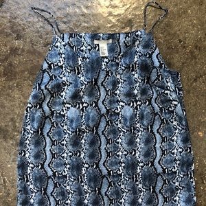 H&M blue snake silk camisole